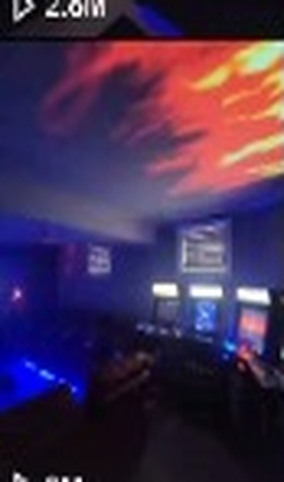 Arcade Cabinets & Cosmic Nebula Ceiling